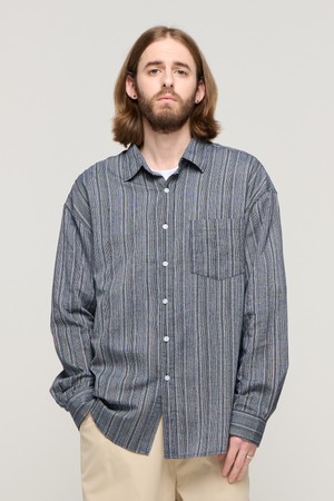 CB TOM STRIPE OVER SHIRT (NAVY)