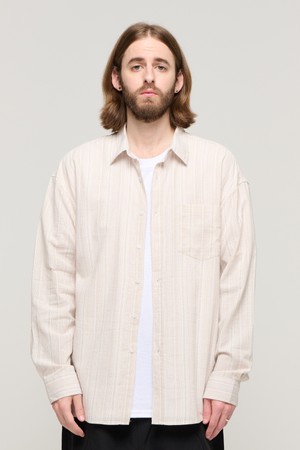 CB TOM STRIPE OVER SHIRT (BEIGE)