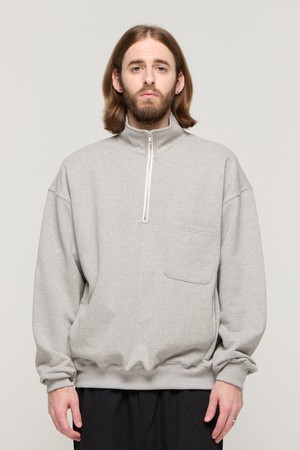 CB POCKET HALF ZIP UP SWEATSHIRT (GRAY)