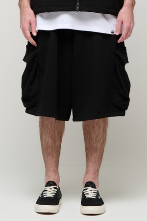 CB SOFT CARGO SWEAT SHORTS (BLACK)