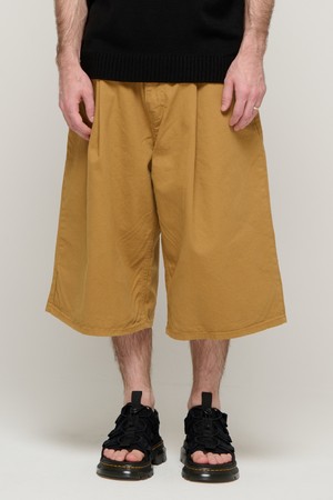 CB PINTUCK BERMUDA Y2K DENIM PANTS (CAMEL)