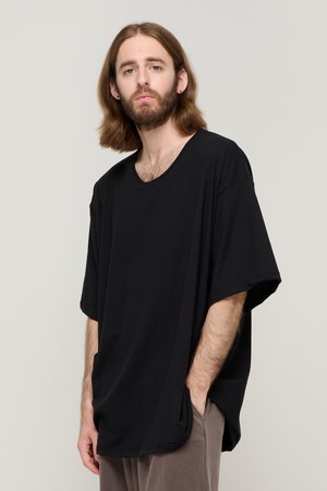 CB SILKET LOOSE-FIT CREWNECK SHORT SLEEVE (BLACK)