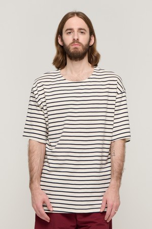 CB MULTI STRIPE SHORT SLEEVE (IVORY/NAVY)