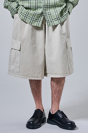 피그먼트 버뮤다 카고스트링 하프팬츠 (베이지)