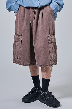 피그먼트 버뮤다 카고스트링 하프팬츠 (브라운)