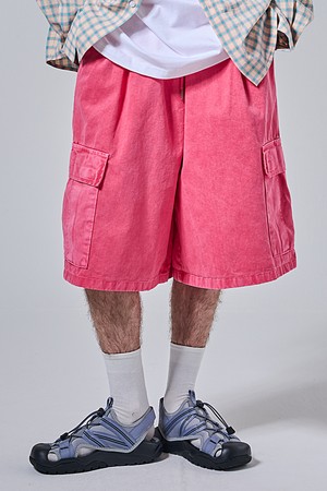 피그먼트 버뮤다 카고스트링 하프팬츠 (핑크)