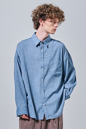 루즈핏 린넨 셔츠 (블루)