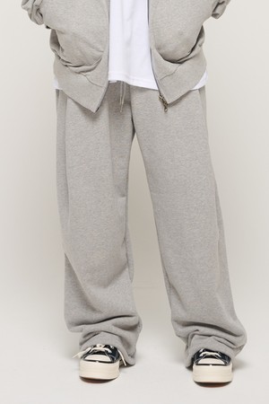 PIN TUCK WIDE BAND STRING PANTS (GRAY)