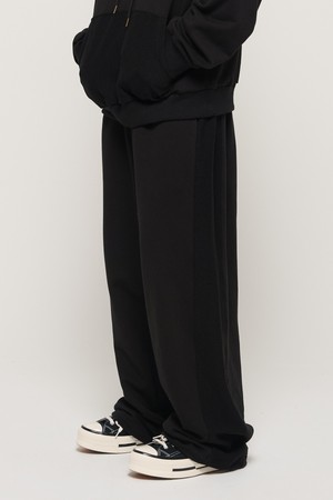 Y2K STYLE BASIC OVERSIZED SWEAT PANTS (BLACK)