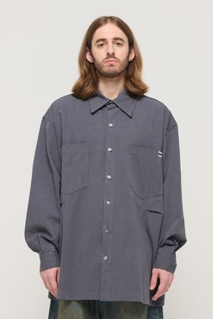 OXFORD LINE TWO-POCKET OVERSHIRT (CHARCHOL)