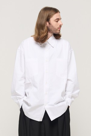 OXFORD LINE TWO-POCKET OVERSHIRT (WHITE)