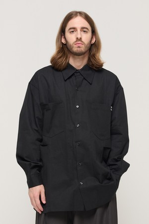 OXFORD LINE TWO-POCKET OVERSHIRT (BLACK)