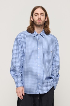 UNI LOOSE FIT BASIC CHECK SHIRT (BLUE)