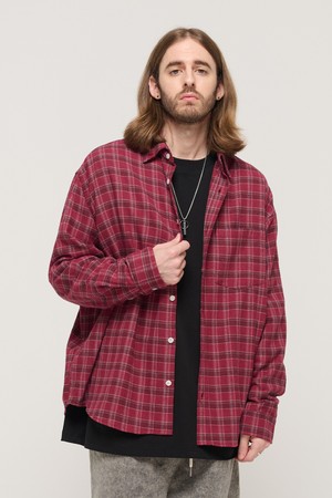 DAILY SOFT Y2K CHECK SHIRT (RED)