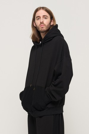 Y2K STYLE BASIC OVERSIZED HOODIE T-SHIRT (BLACK)