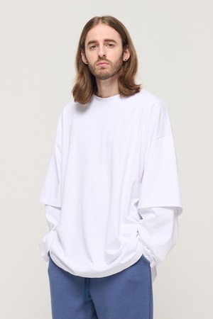 DESIGN YOUTH LAYERED OVERSIZED T-SHIRT (WHITE)