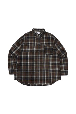 타탄 플란넬 오버 체크셔츠 (브라운)