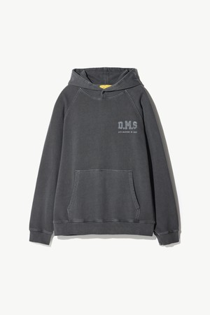 피그먼트 워싱 그래픽 후드티 챠콜