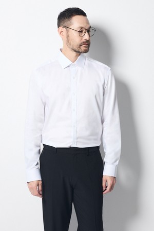 [폼] 재생 폴리 셔츠 화이트 (슬림핏)