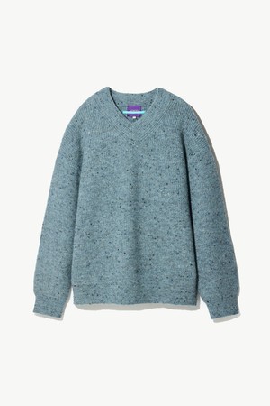 네프사 브이넥 니트 블루 (오버핏)