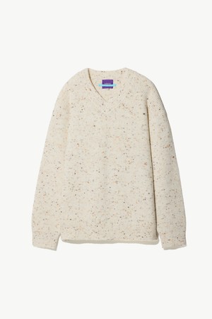 네프사 브이넥 니트 아이보리 (오버핏)