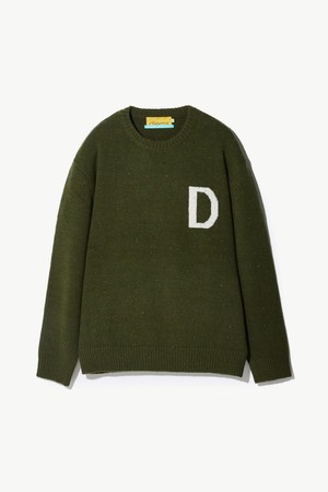 젠더리스_네프사 알파벳 라운드 니트 카키