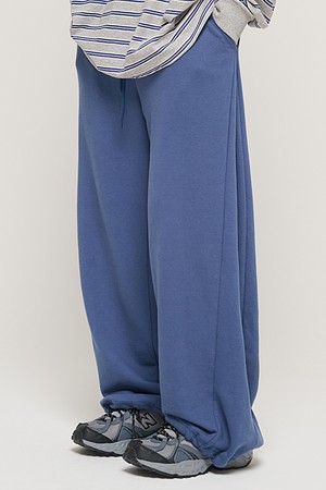 SIDE PINTUCK STANDARD SEMI-WIDE STRING PANTS (BLUE)