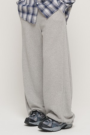 SIDE PINTUCK STANDARD SEMI-WIDE STRING PANTS (GRAY)