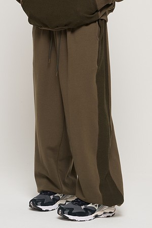 Y2K STYLE BASIC OVERSIZED SWEAT PANTS (KHAKI)