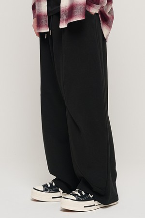 SIDE INCISION WIDE BALLOON PANTS (BLACK)