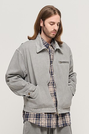 VINTAGE PIGMENT WORK TRUCKER JACKET (GRAY)