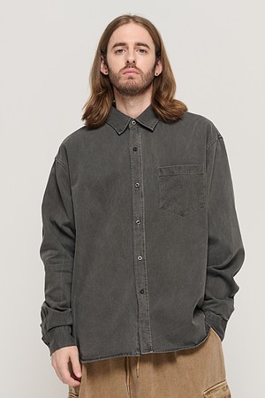 PIGMENT WASHED WORK SHIRT (CHARCHOL)