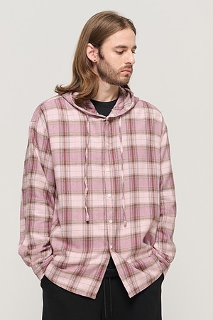 VINTAGE HOOD TARTAN CHECK SHIRT (PINK)