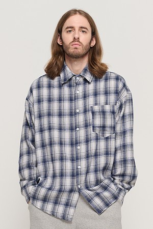 GRANG OVERSIZED CHECK SHIRT (NAVY)