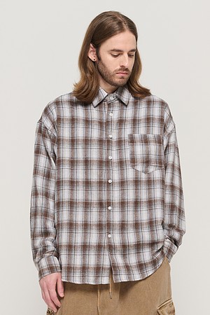 GRANG OVERSIZED CHECK SHIRT (BROWN)