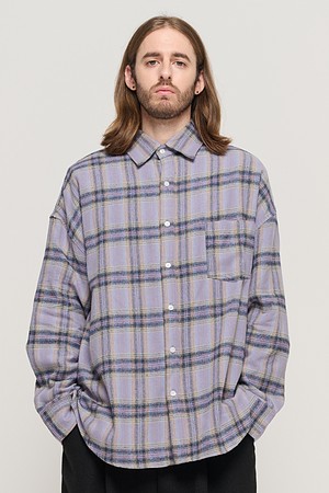 CB FLANNEL OVER CHECK SHIRT (LAVENDER)