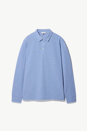 리플조직 카라넥 티셔츠 블루