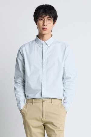 Compact Stretch Oxford_그린 스트라이프 (Easy Fit)