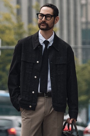 불변 생지 오버핏 트러커_블랙