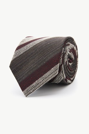 와인 멀티 스트라이프 넥타이 브라운