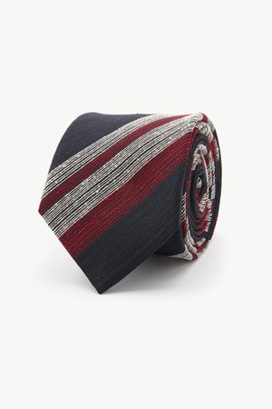 레드 멀티 스트라이프 넥타이 네이비