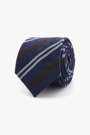 그레이 스트라이프 넥타이 네이비