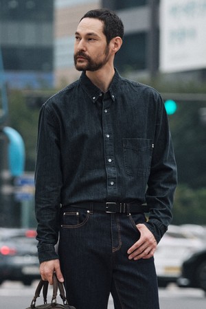 Comfort Denim Shirts_다크 인디고 (Easy Fit)
