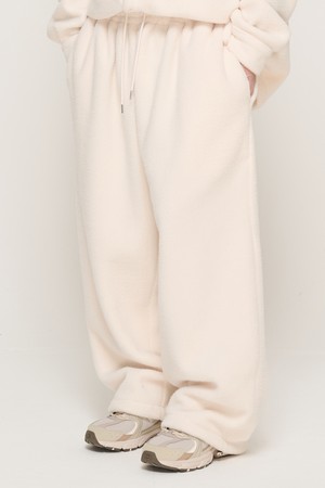 TEDDY OVER FLEECE WIDE STRING PANTS (IVORY)
