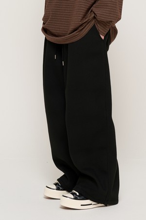 WOOL WIDE STRING SWEAT PANTS (BLACK)