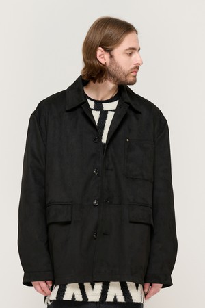 SUEDE SEMI HALF JACKET (BLACK)