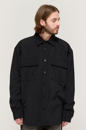 TWO POCKET NYLON NAPPING SHIRT (BLACK)