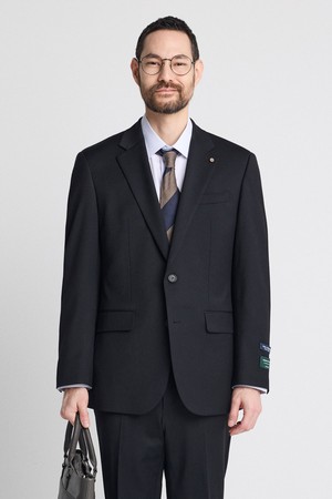 [3X3 크로스핏] 울혼방 사방스판 에센셜 수트자켓_블랙 (컴포트핏)