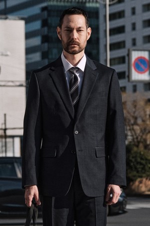 [3X3 크로스핏] 울혼방 사방스판 에센셜 수트자켓_네이비 (클래식핏)