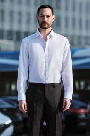 [블랙] 소프트 뱀부 소재 셔츠_화이트 (슬림핏)